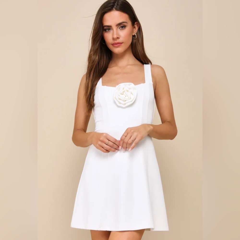 NWT Lulus white rose dress